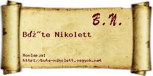 Büte Nikolett névjegykártya