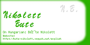 nikolett bute business card